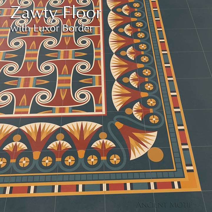 Tile Flooring with Encaustic Cement Tile