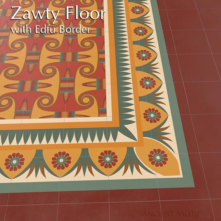 Zawty Cement Tile Floor in  Sunrise, Jasper and Bronze