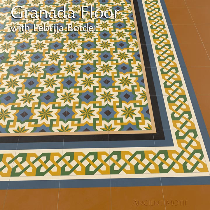 Tile Flooring with Encaustic Cement Tile